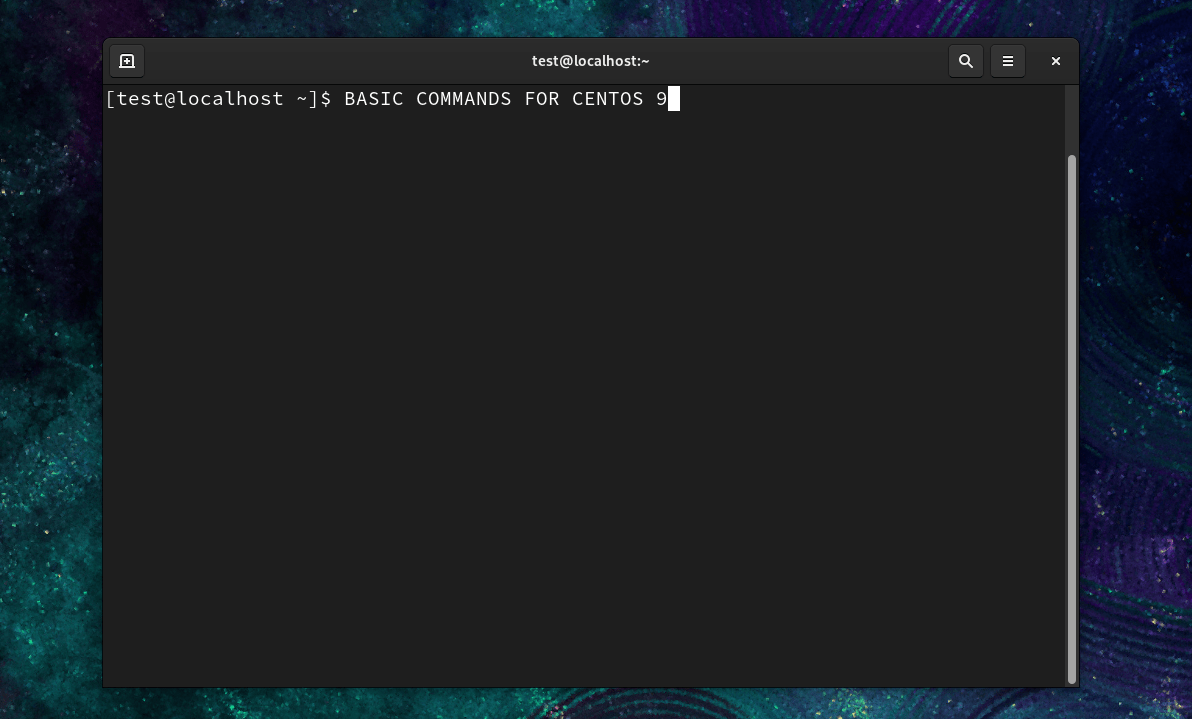 Basic commands for CentOS 9