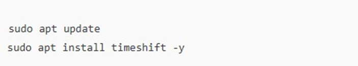 terminal to install timeshift