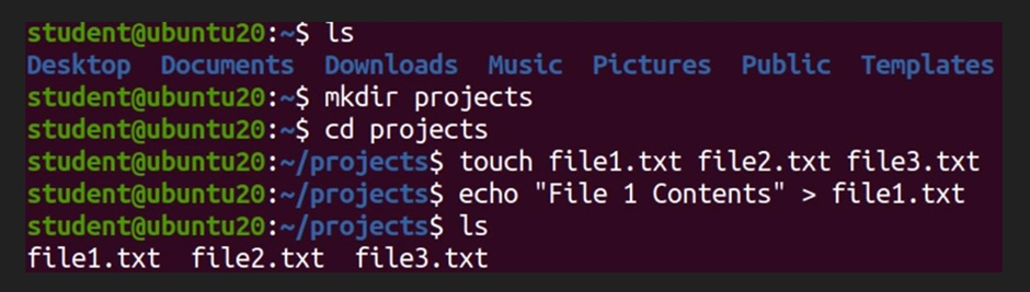 Create the files needed for the scenario.