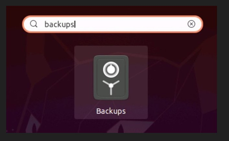 Launch the Backups utility.