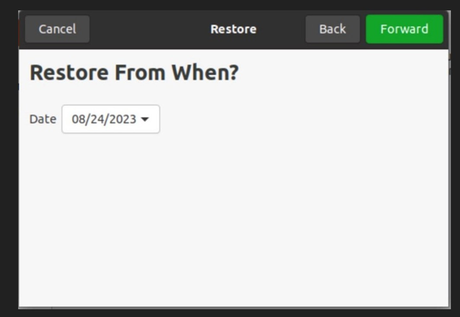 Select the date of the backup job.