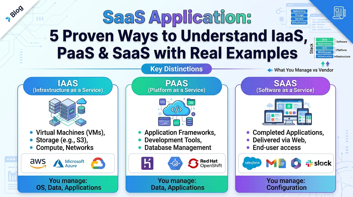 SaaS Application: 5 Proven Ways to Understand IaaS, PaaS & SaaS with Real Examples