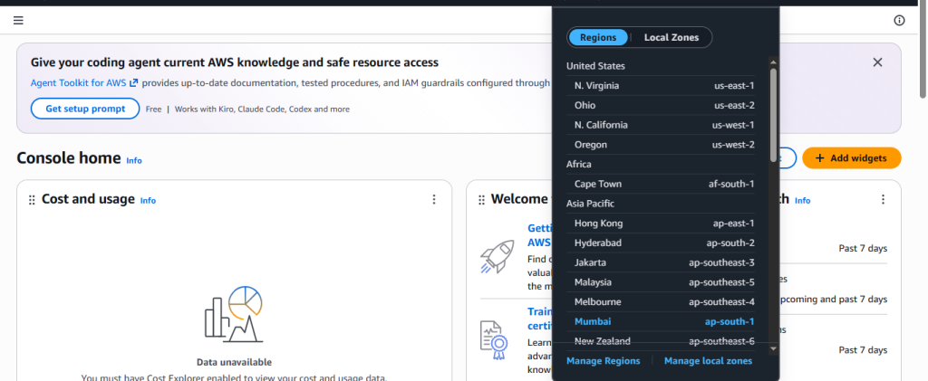 AWS Dashboard